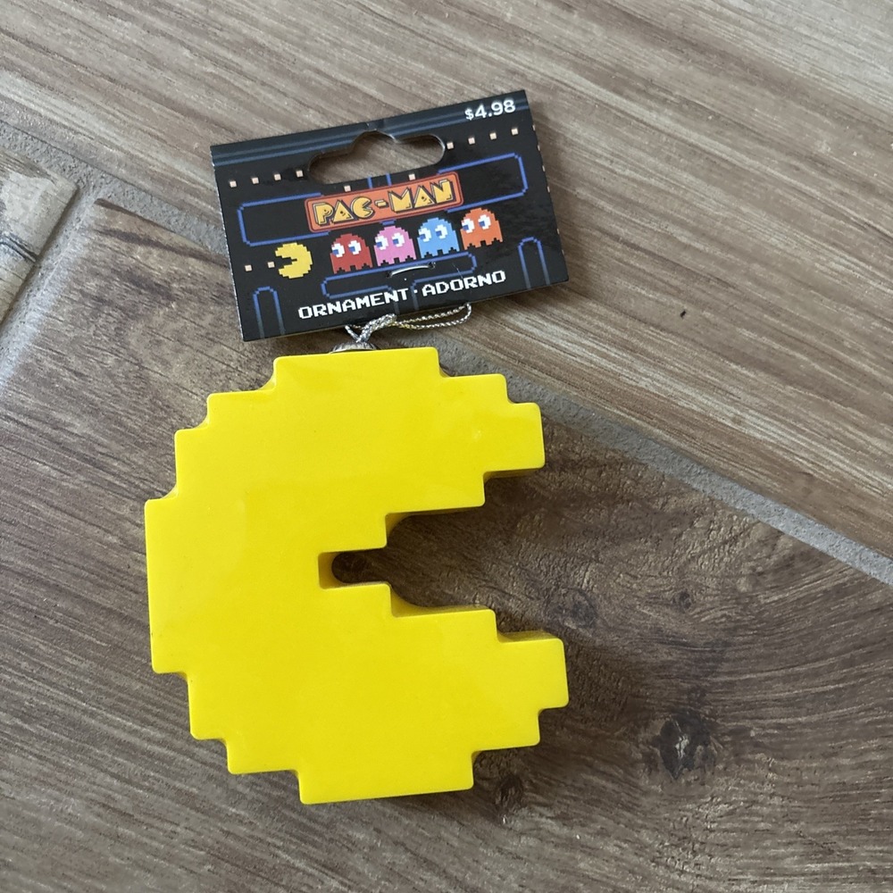 Grup Ruz Pac-Man Christmas Ornament Yellow Pixel 8-Bit Arcade Toy A26857 NEW